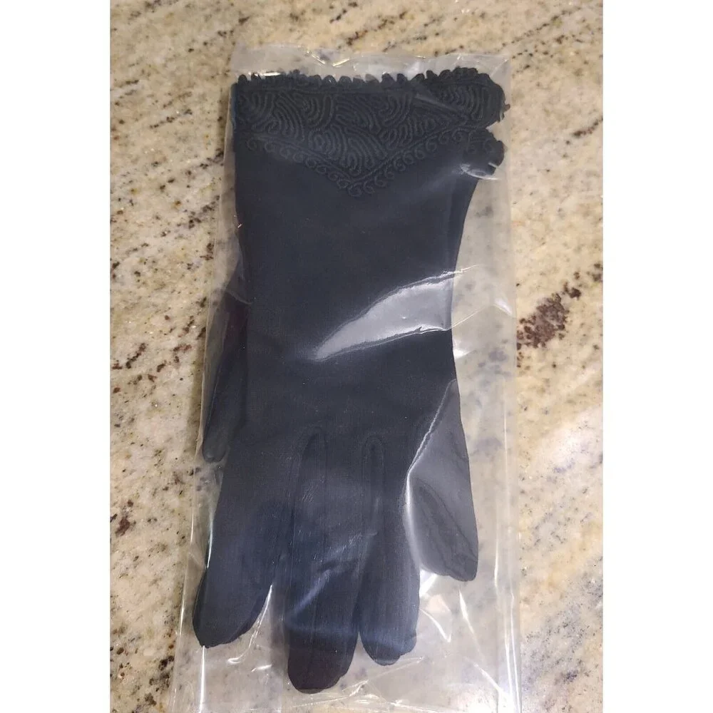New? Vtg Size 6 Small Black Cotton Stretch Formal 8.5